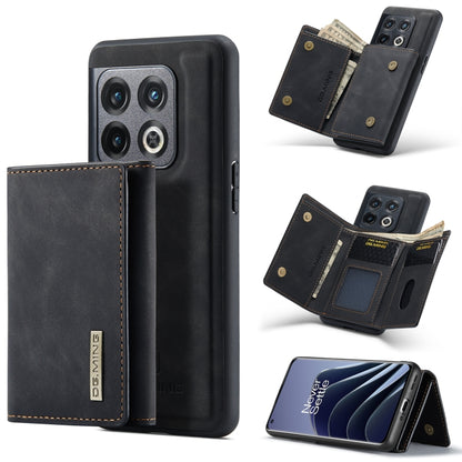 For OnePlus 10 Pro DG.MING M1 Series 3-Fold Multi Card Wallet + Magnetic Phone Case(Black) - OnePlus Cases by DG.MING | Online Shopping UK | buy2fix