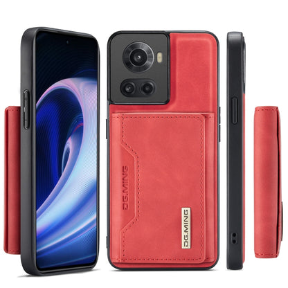 For OnePlus Ace/10R DG.MING M2 Series 3-Fold Multi Card Bag Phone Case(Red) - OnePlus Cases by DG.MING | Online Shopping UK | buy2fix