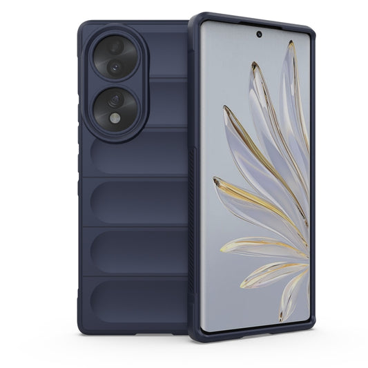 For Honor 70 5G Magic Shield TPU + Flannel Phone Case(Dark Blue) - Honor Cases by buy2fix | Online Shopping UK | buy2fix