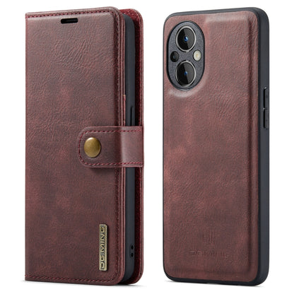 For OnePlus Nord N20 5G DG.MING Crazy Horse Texture Detachable Magnetic Leather Phone Case(Red) - OnePlus Cases by DG.MING | Online Shopping UK | buy2fix