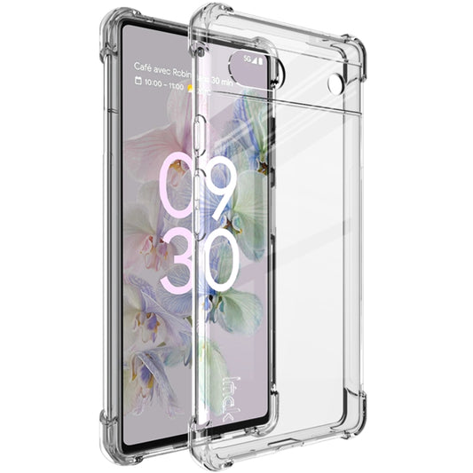 For Google Pixel 6a IMAK All-inclusive Shockproof Airbag TPU Phone Case with Screen Protector(Transparent) - Google Cases by imak | Online Shopping UK | buy2fix