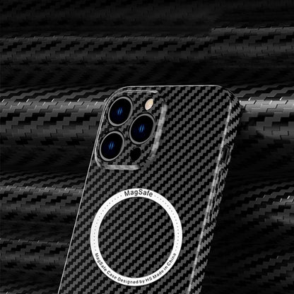 For iPhone 14 Pro Carbon Fiber Texture MagSafe Magnetic Phone Case(Black) - iPhone 14 Pro Cases by buy2fix | Online Shopping UK | buy2fix