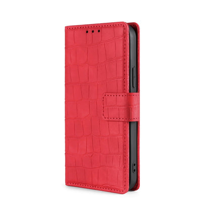 For Blackview A50 Skin Feel Crocodile Magnetic Clasp Leather Phone Case(Red) - More Brand by buy2fix | Online Shopping UK | buy2fix