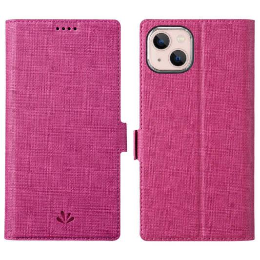 For iPhone 13 ViLi K Series Dual-side Buckle Magsafe Leather Phone Case(Rose Red) - iPhone 13 Cases by ViLi | Online Shopping UK | buy2fix