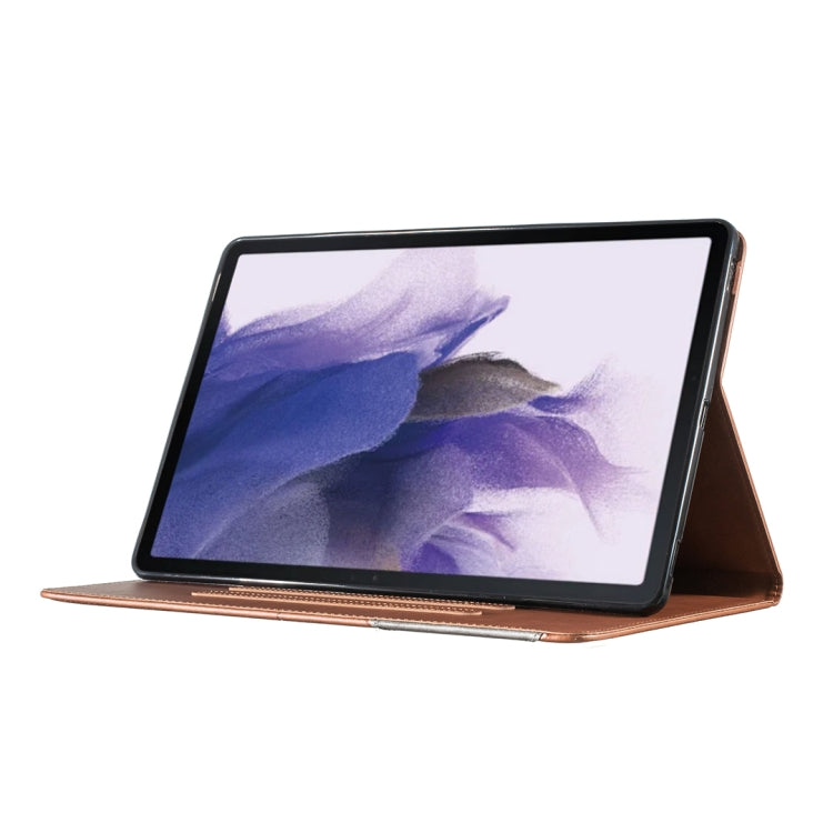 For Samsung Galaxy Tab S7 FE/Tab S7+/Tab S8+ Prismatic Leather Tablet Case(Brown) - Galaxy Tab S7 FE by buy2fix | Online Shopping UK | buy2fix