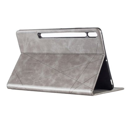 For Samsung Galaxy Tab S7 FE/Tab S7+/Tab S8+ Prismatic Leather Tablet Case(Grey) - Galaxy Tab S7 FE by buy2fix | Online Shopping UK | buy2fix