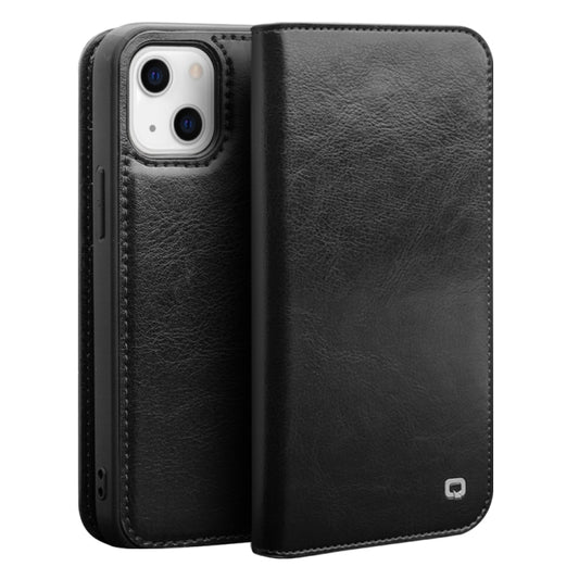 For iPhone 14 Plus QIALINO Horizontal Flip Leather Phone Case (Black) - iPhone 14 Plus Cases by QIALINO | Online Shopping UK | buy2fix