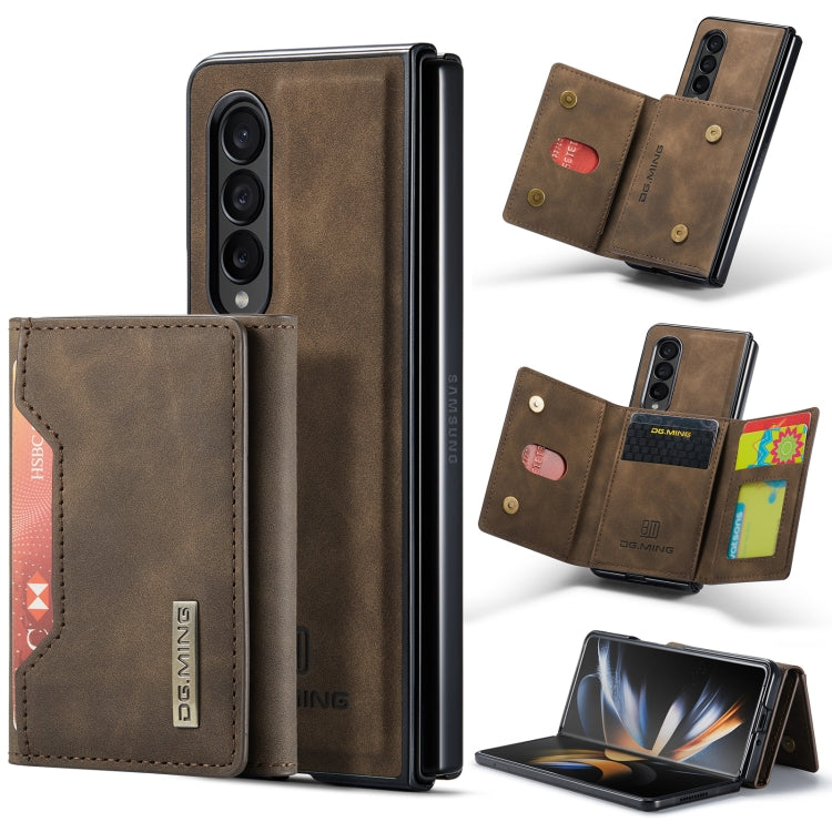 For Samsung Galaxy Z Fold3 5G DG.MING M2 Series 3-Fold Multi Card Bag Phone Case(Coffee) - Galaxy Phone Cases by DG.MING | Online Shopping UK | buy2fix