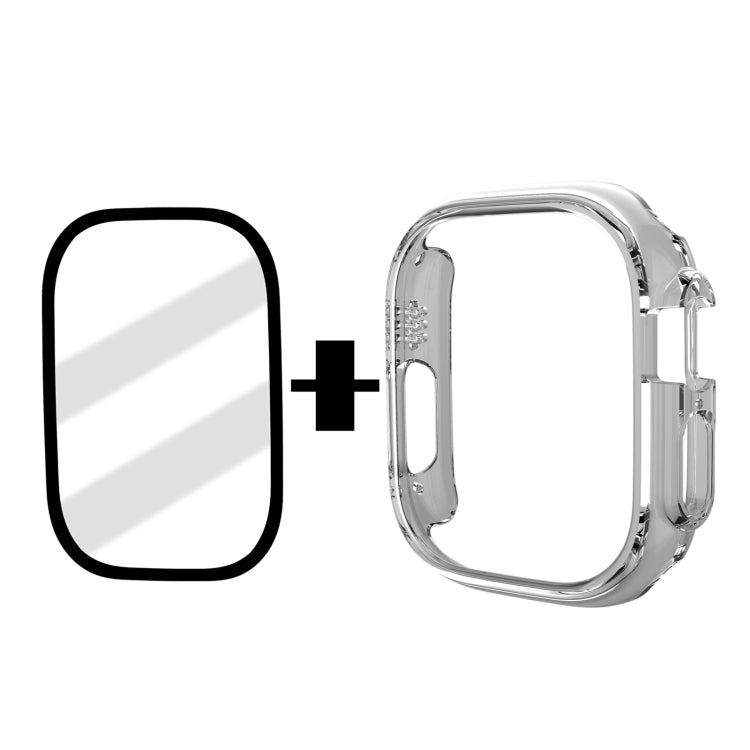 Tempered Glass Film Frosted PC Watch Case For Apple Watch Ultra 49mm / Apple Watch Ultra 2 49mm / Apple Watch Ultra 2 49mm(Transparent) - Watch Cases by buy2fix | Online Shopping UK | buy2fix