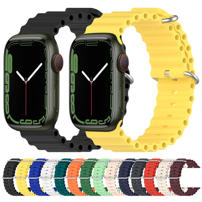 Ocean Silicone Watch Band for Apple Watch Series 8&7 41mm / SE 2&6&SE&5&4 40mm / 3&2&1 38mm (Pistachio Green) - Watch Bands by buy2fix | Online Shopping UK | buy2fix