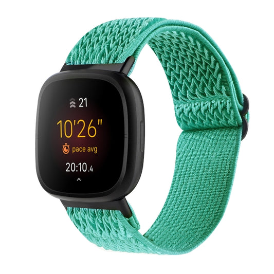 For Fitbit Versa 4 / Sense 2 Universal Wave Nylon Watch Band(Mint Green) - Watch Bands by buy2fix | Online Shopping UK | buy2fix