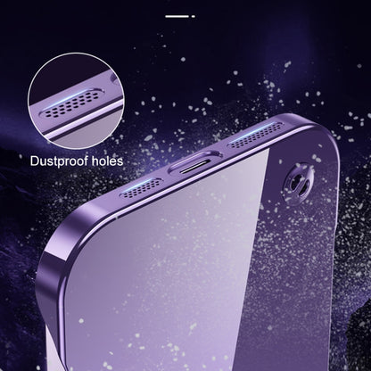 For iPhone 14 Plus Electroplating Frameless Clear PC Phone Case(Purple) - iPhone 14 Plus Cases by buy2fix | Online Shopping UK | buy2fix