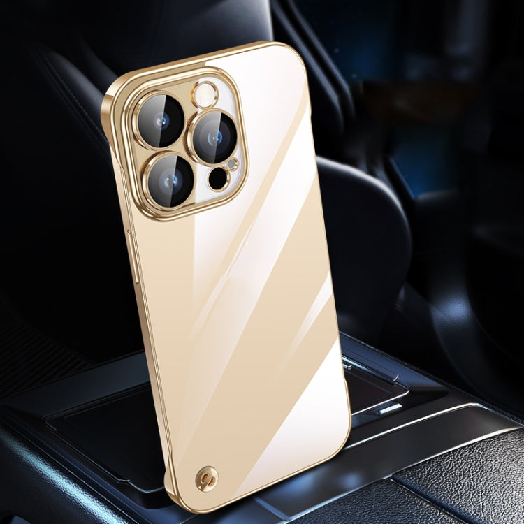 For iPhone 12 Pro Max Electroplating Frameless Clear PC Phone Case(Gold) - iPhone 12 Pro Max Cases by buy2fix | Online Shopping UK | buy2fix