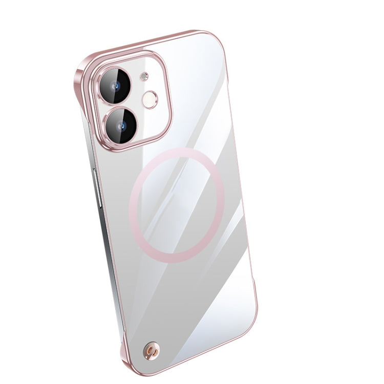 For iPhone 12 Electroplating Frameless Magsafe Magnetic PC Phone Case(Pink) - iPhone 12 / 12 Pro Cases by buy2fix | Online Shopping UK | buy2fix