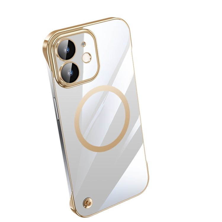 For iPhone 12 Electroplating Frameless Magsafe Magnetic PC Phone Case(Gold) - iPhone 12 / 12 Pro Cases by buy2fix | Online Shopping UK | buy2fix