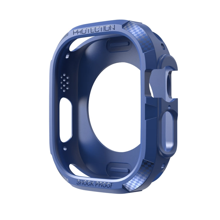 Carbon Fiber Shockproof Case For Apple Watch Series 8&7 45mm(Blue) - Watch Cases by buy2fix | Online Shopping UK | buy2fix