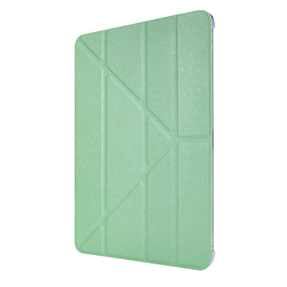 For iPad Air 13 2024 / Pro 12.9 2020 Silk Texture Horizontal Deformation Flip Leather Tablet Case with Three-folding Holder(Green) - iPad Pro 12.9 (2020) Cases by buy2fix | Online Shopping UK | buy2fix