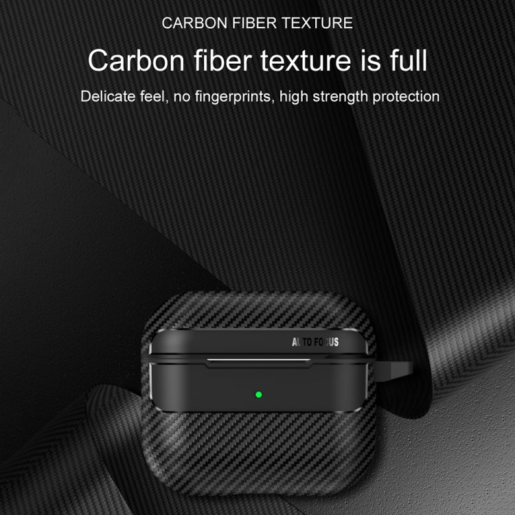 For AirPods Pro Carbon Fiber Texture Anti-fall Earphone Protective Case(Grey) - For AirPods Pro by buy2fix | Online Shopping UK | buy2fix