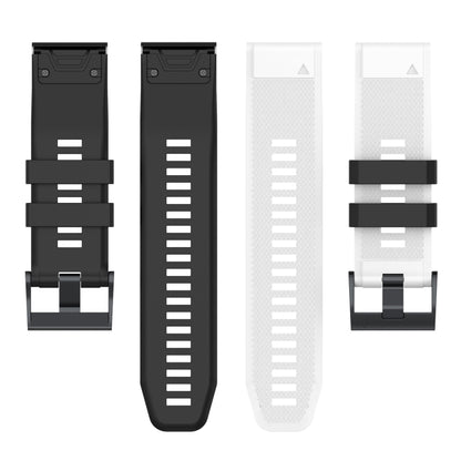 For Garmin Fenix 7 Two-color Silicone Watch Band(White Black) - Watch Bands by buy2fix | Online Shopping UK | buy2fix