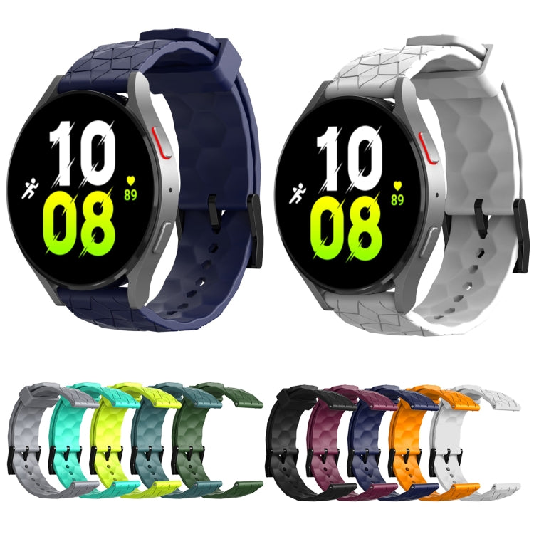 20mm Football Texture Silicone Watch Band(White) - 20mm Bands by buy2fix | Online Shopping UK | buy2fix