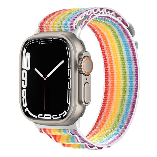 Silver Buckle Nylon Watch Band For Apple Watch Ultra 49mm / Series 8&7 45mm / SE 2&6&SE&5&4 44mm(Colorful) - Watch Bands by buy2fix | Online Shopping UK | buy2fix