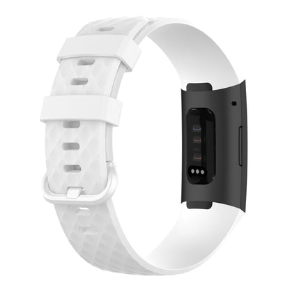 Color Buckle TPU Wrist Strap Watch Band for Fitbit Charge 4 / Charge 3 / Charge 3 SE, Size: S(White) - Watch Bands by buy2fix | Online Shopping UK | buy2fix