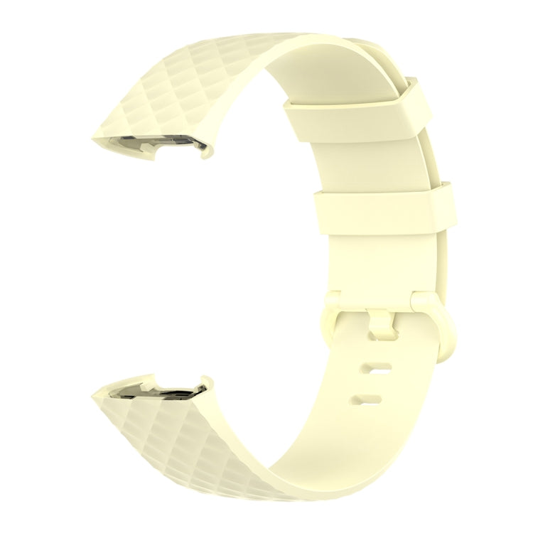 Color Buckle TPU Wrist Strap Watch Band for Fitbit Charge 4 / Charge 3 / Charge 3 SE, Size: L(Light Yellow) - Watch Bands by buy2fix | Online Shopping UK | buy2fix