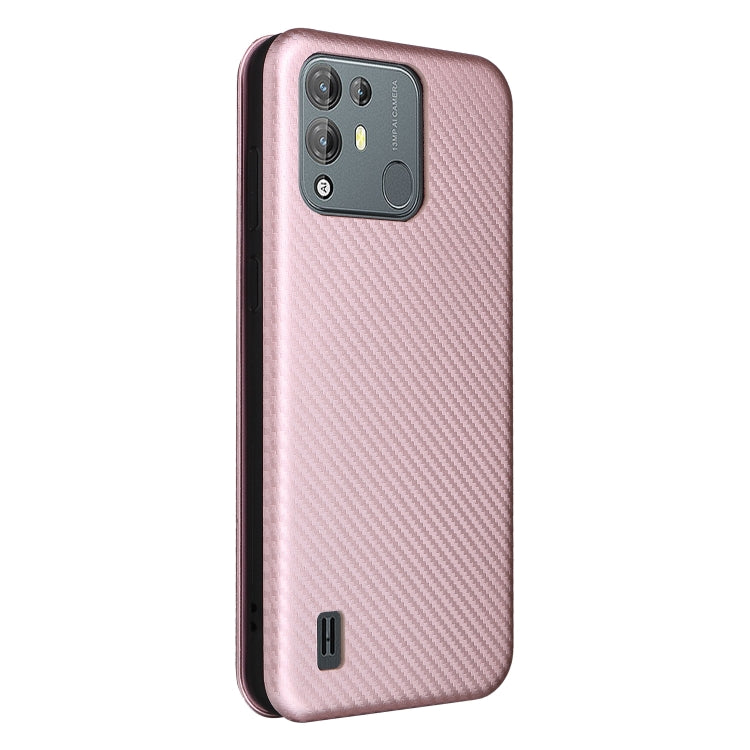 For Blackview A55 Pro Carbon Fiber Texture Horizontal Flip PU Phone Case(Pink) - More Brand by buy2fix | Online Shopping UK | buy2fix