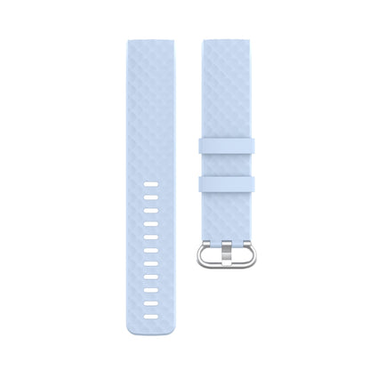 18mm Silver Color Buckle TPU Wrist Strap Watch Band for Fitbit Charge 4 / Charge 3 / Charge 3 SE, Size: L(Light Blue) - Watch Bands by buy2fix | Online Shopping UK | buy2fix