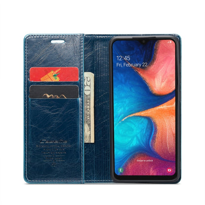 For Samsung Galaxy A20／A30／M10S CaseMe 003 Crazy Horse Texture Leather Phone Case(Blue) - Galaxy Phone Cases by CaseMe | Online Shopping UK | buy2fix