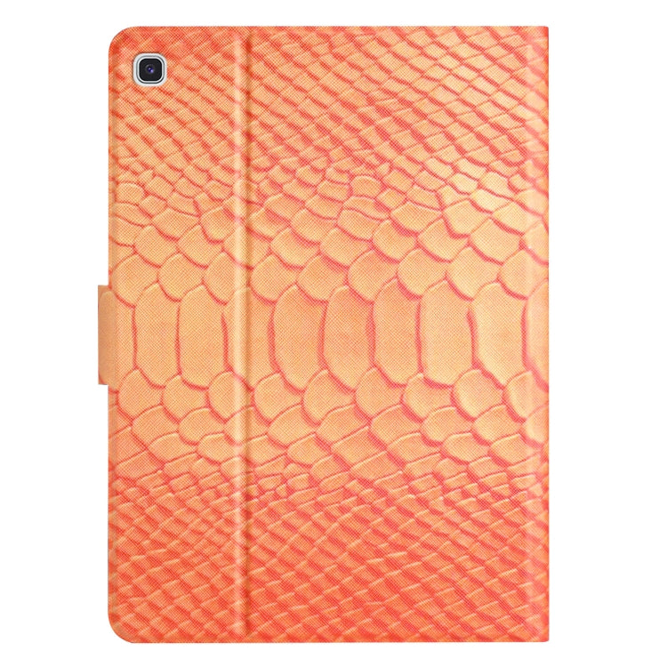 For Samsung Galaxy Tab S6 Lite Solid Color Crocodile Texture Leather Smart Tablet Case(Orange) - Tab S6 Lite P610 / P615 by buy2fix | Online Shopping UK | buy2fix