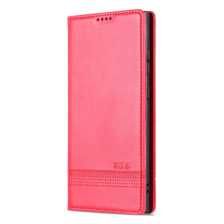 For Samsung Galaxy S23 Ultra 5G AZNS Magnetic Calf Texture Flip Leather Phone Case(Red) - Galaxy S23 Ultra 5G Cases by AZNS | Online Shopping UK | buy2fix