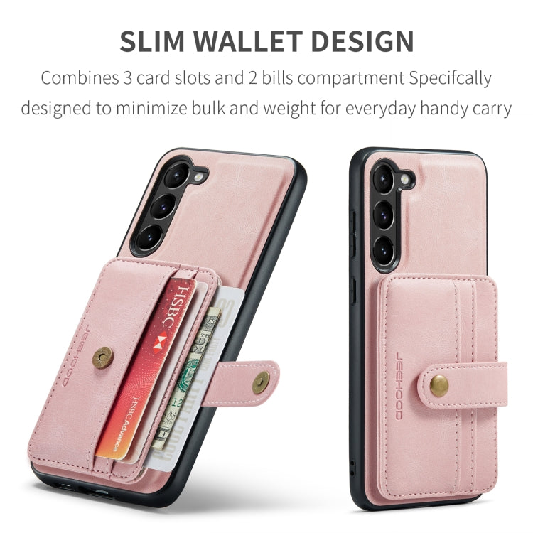 For Samsung Galaxy S23+ 5G JEEHOOD RFID Anti-Theft Wallet Magnetic Leather Phone Case(Pink) - Galaxy S23+ 5G Cases by JEEHOOD | Online Shopping UK | buy2fix