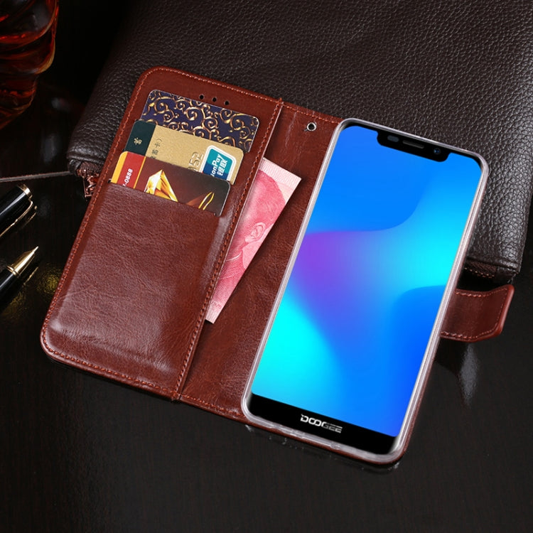 For Doogee X70 idewei  Crazy Horse Texture Horizontal Flip Leather Case with Holder & Card Slots & Wallet(Black) - More Brand by idewei | Online Shopping UK | buy2fix