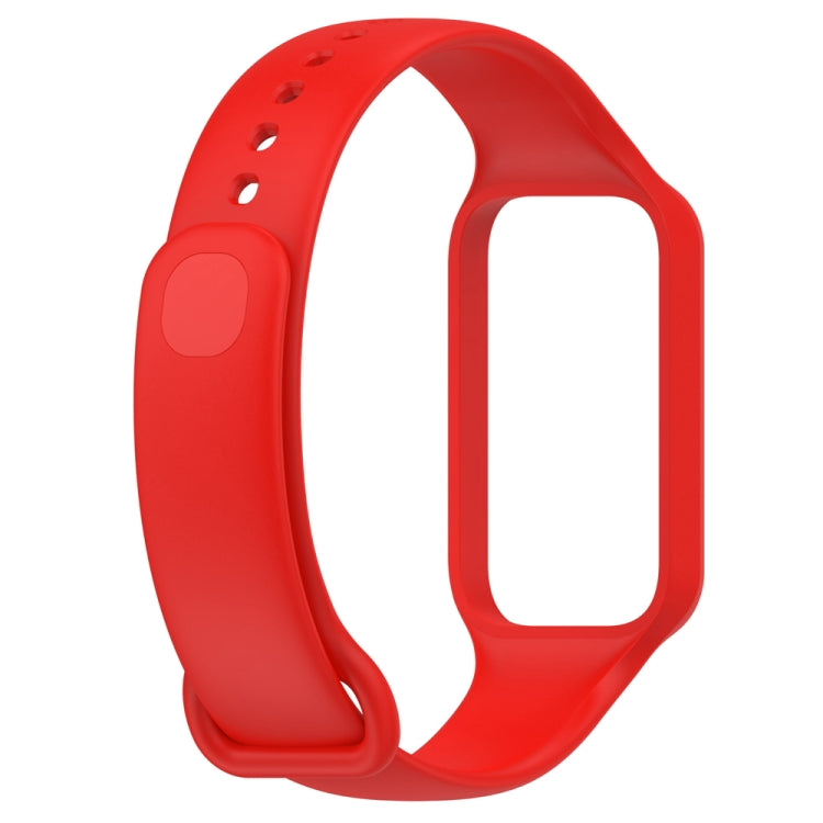 For Redmi Band 2 Solid Color Silicone Integrated Watch Band(Red) - Watch Bands by buy2fix | Online Shopping UK | buy2fix