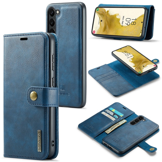 For Samsung Galaxy S23 5G DG.MING Crazy Horse Texture Detachable Magnetic Leather Case(Blue) - Galaxy S23 5G Cases by DG.MING | Online Shopping UK | buy2fix