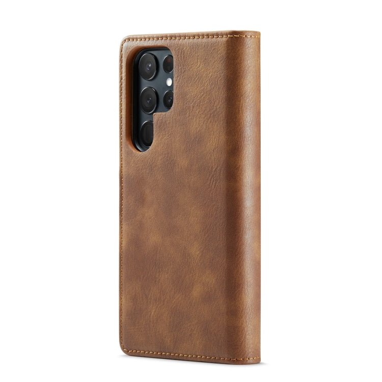 For Samsung Galaxy S23 Ultra 5G DG.MING Crazy Horse Texture Detachable Magnetic Leather Case(Brown) - Galaxy S23 Ultra 5G Cases by DG.MING | Online Shopping UK | buy2fix