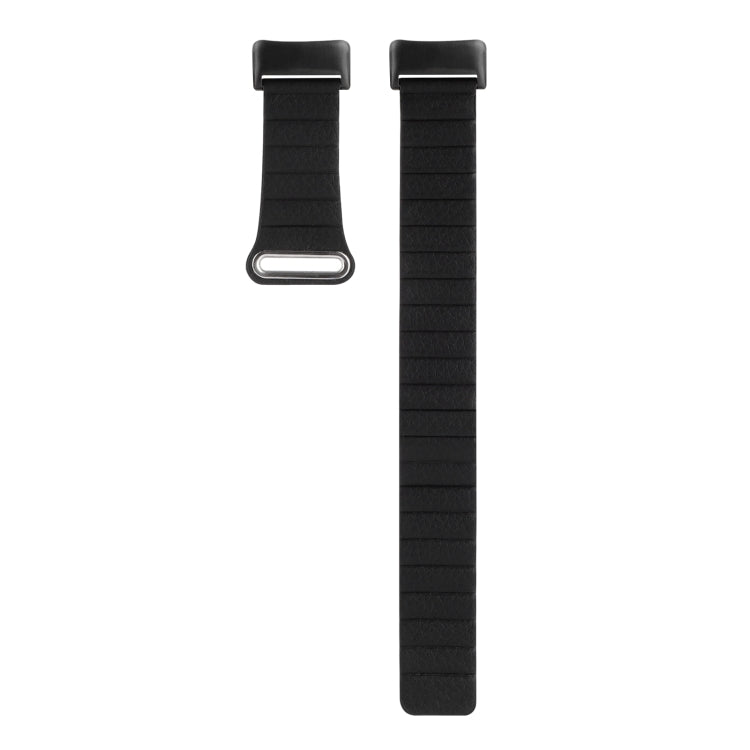 For Fitbit Charge 5 Magnetic Loop Leather Watch Band(Black) - Watch Bands by buy2fix | Online Shopping UK | buy2fix