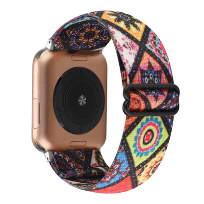 Ethnic Style Buckle Elastic Watch Band For Apple Watch Ultra 49mm&Watch Ultra 2 49mm / Series 9&8&7 45mm / SE 3&SE 2&6&SE&5&4 44mm / 3&2&1 42mm(Colorful Totem) - Watch Bands by buy2fix | Online Shopping UK | buy2fix