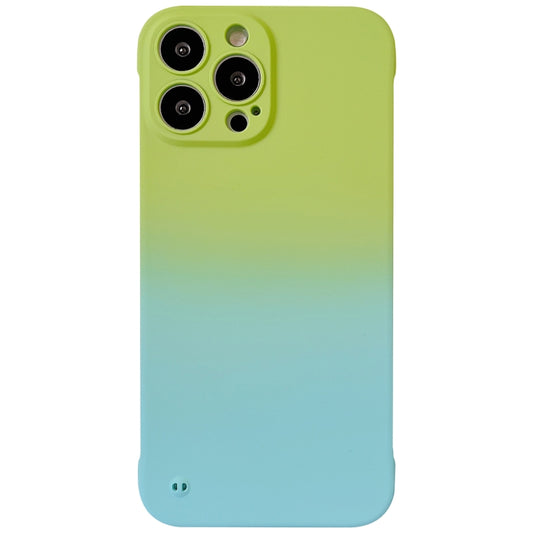 For iPhone XS Max Frameless Skin Feel Gradient Phone Case(Green + Light Blue) - More iPhone Cases by buy2fix | Online Shopping UK | buy2fix