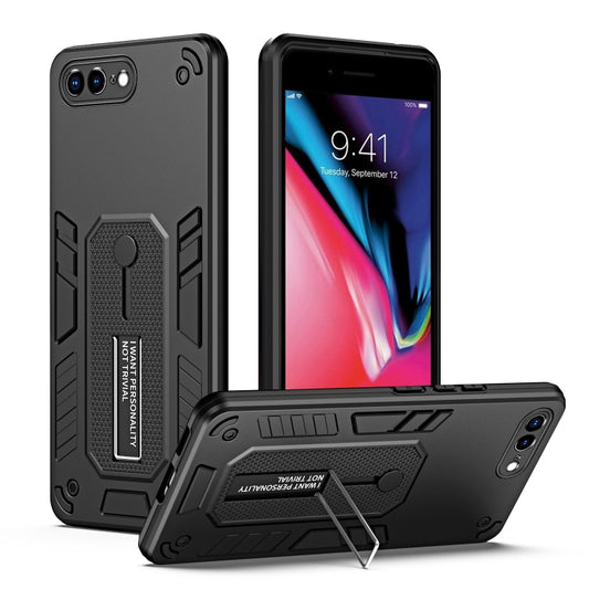 For iPhone 7 Plus / 8 Plus Variety Brave Armor Finger Loop Holder Phone Case(Black) - More iPhone Cases by buy2fix | Online Shopping UK | buy2fix