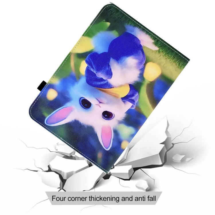 For Samsung Galaxy Tab A 10.1 2016 T580 Colored Drawing Stitching Elastic Band Leather Smart Tablet Case(Cute Rabbit) - Tab A 10.1 by buy2fix | Online Shopping UK | buy2fix