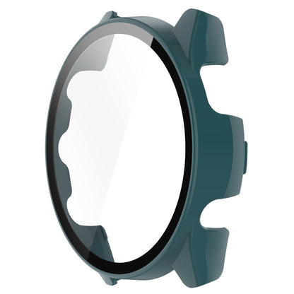 For Garmin Forerunner 265 PC + Tempered Glass Film Integrated Watch Protective Case(Pine Green) - Watch Cases by buy2fix | Online Shopping UK | buy2fix