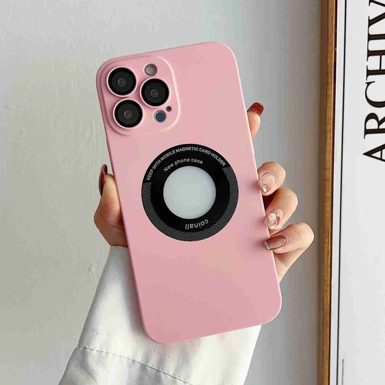 For iPhone 12 Pro Skin Feel CD Texture MagSafe Magnetic Phone Case(Pink) - iPhone 12 / 12 Pro Cases by buy2fix | Online Shopping UK | buy2fix