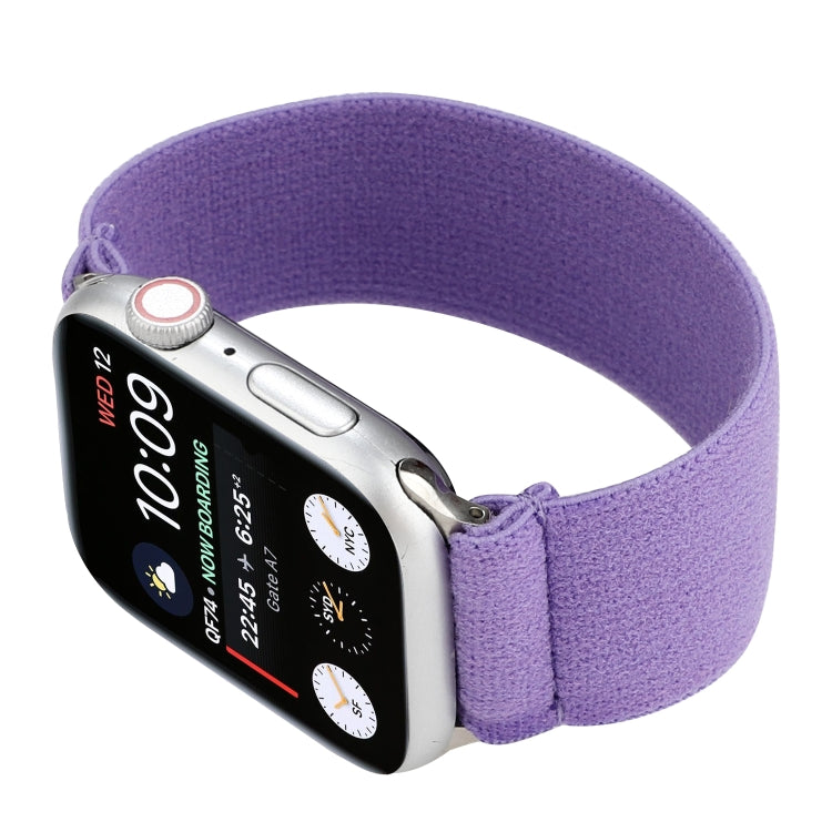 Elastic Nylon Braid Watch Band For Apple Watch Ultra 49mm&Watch Ultra 2 49mm / Series 9&8&7 45mm / SE 3&SE 2&6&SE&5&4 44mm / 3&2&1 42mm(Purple) - Watch Bands by buy2fix | Online Shopping UK | buy2fix