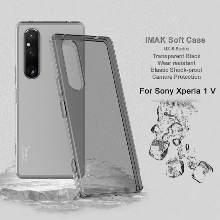 For Sony Xperia 1 V IMAK UX-5 Series TPU Phone Case(Transparent Black) - Sony Cases by imak | Online Shopping UK | buy2fix
