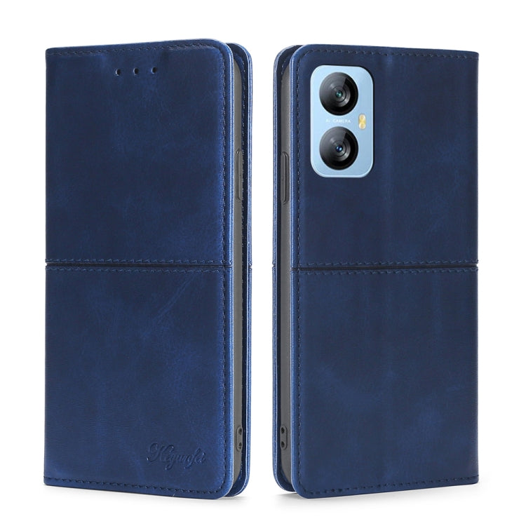 For Blackview A52 Cow Texture Magnetic Horizontal Flip Leather Phone Case(Blue) - More Brand by buy2fix | Online Shopping UK | buy2fix