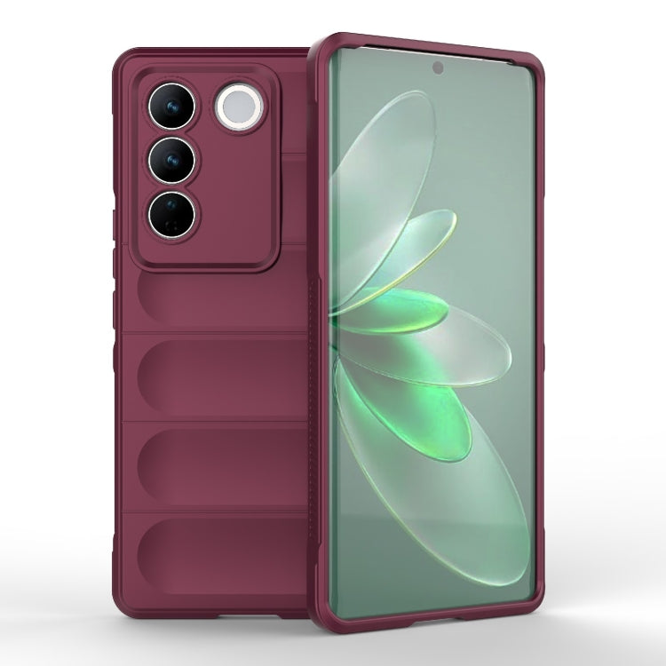 For vivo S16e 5G Magic Shield TPU + Flannel Phone Case(Wine Red) - vivo Cases by buy2fix | Online Shopping UK | buy2fix