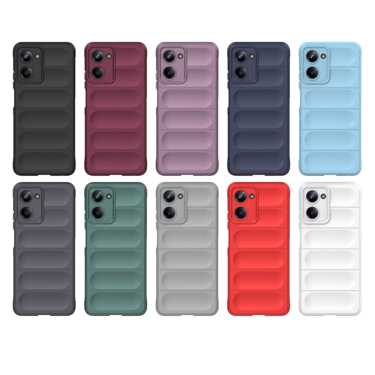 For Realme 10 Pro 5G Magic Shield TPU + Flannel Phone Case(Grey) - Realme Cases by buy2fix | Online Shopping UK | buy2fix