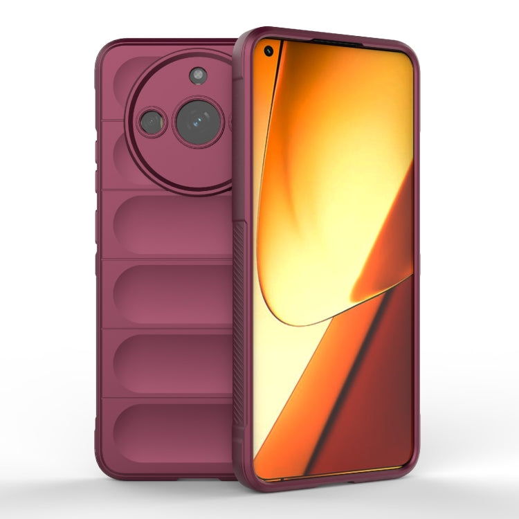 For Realme 11 5G Magic Shield TPU + Flannel Phone Case(Wine Red) - Realme Cases by buy2fix | Online Shopping UK | buy2fix